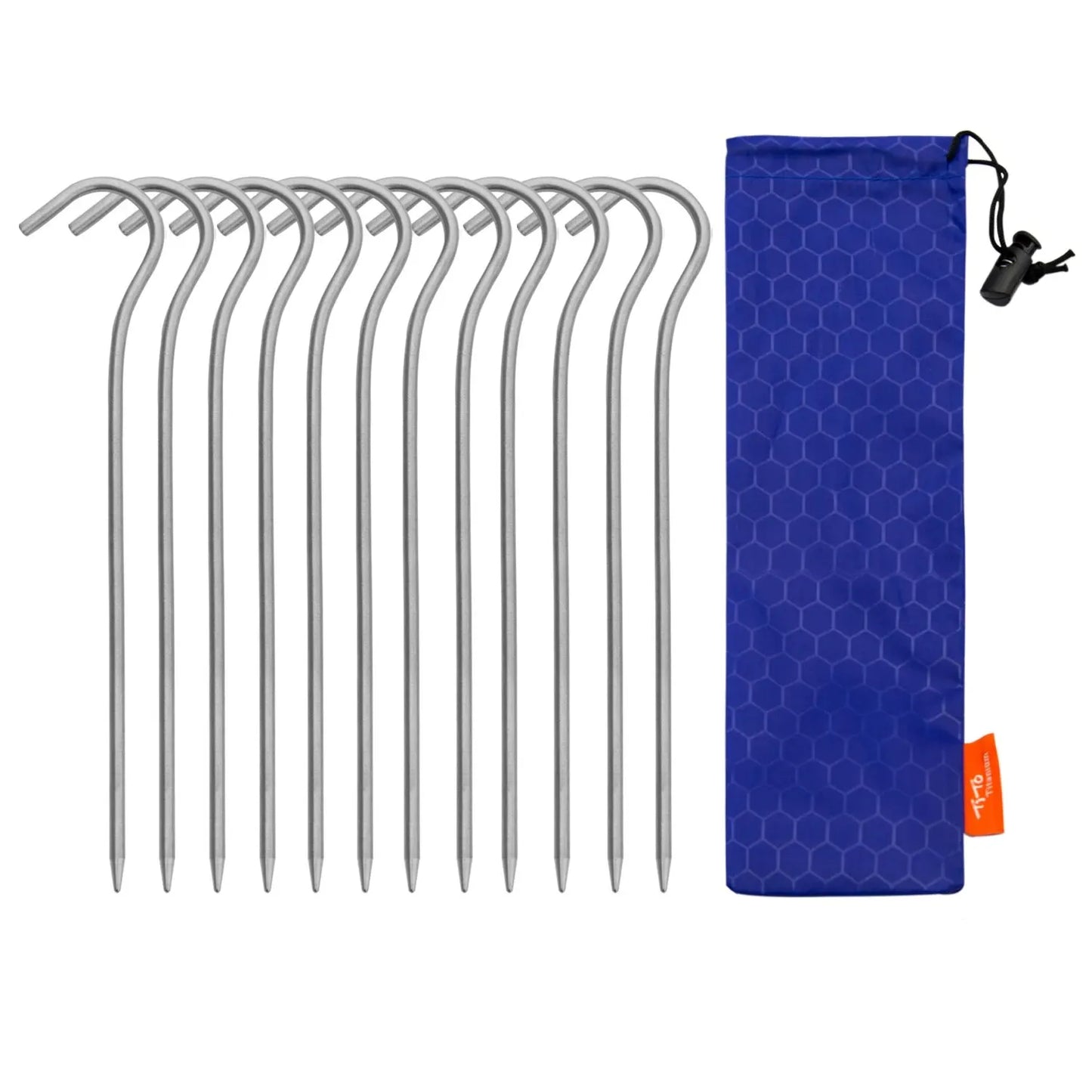 Ultralight Titanium Alloy Tent Pegs | 3.0*165mm Camping Stakes with Hook