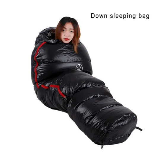 Very Warm White Goose Down Mummy Sleeping Bag | 4 Thickness Options