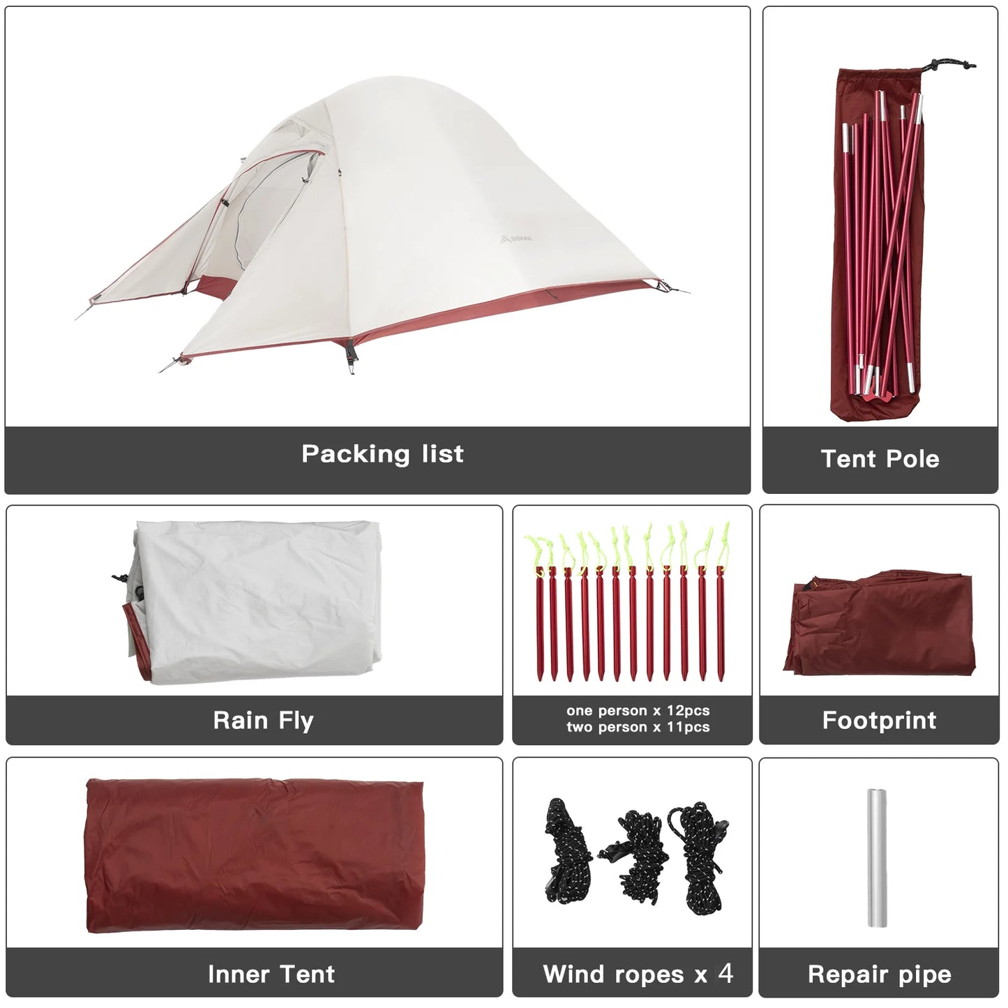 Ultralight 1-2 Person Camping Tent | 20D Waterproof Nylon