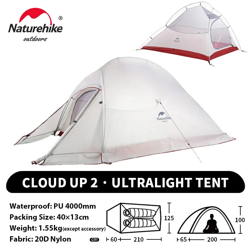 Naturehike Cloud Up 2 Ultralight 2 Person Camping Tent | 20D Waterproof