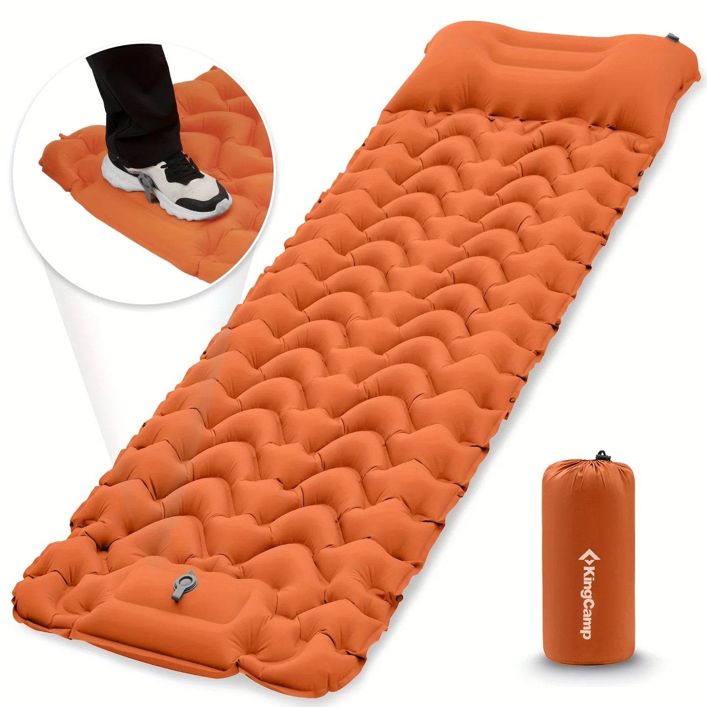 Self-Inflating Sleeping Pad | Ultralight Inflatable Mat with Built-in Foot Pump