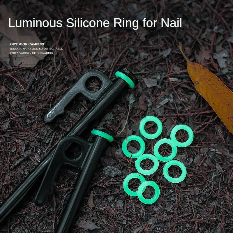 Camping Floor Nails Night Aperture | Multifunctional Silicone Warning Ring