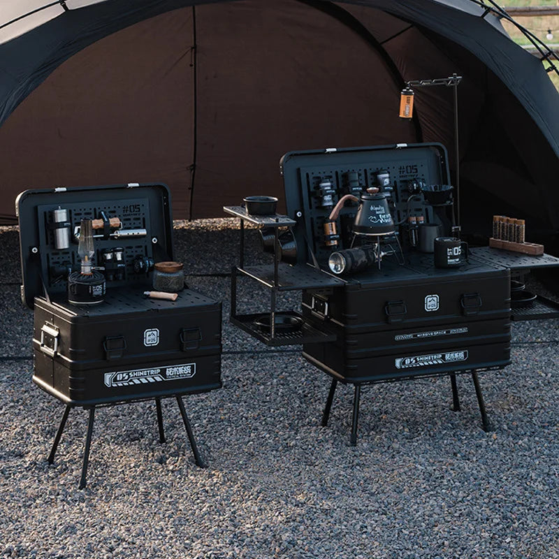 Multifunctional Modular Aluminum Camping Table & Storage Case