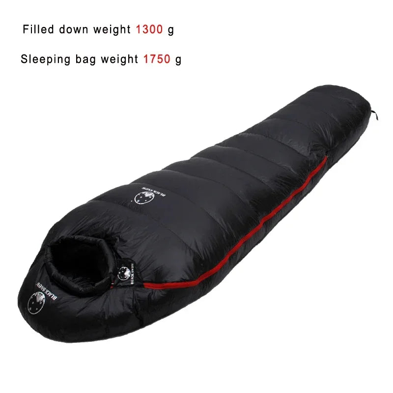 Very Warm White Goose Down Mummy Sleeping Bag | 4 Thickness Options