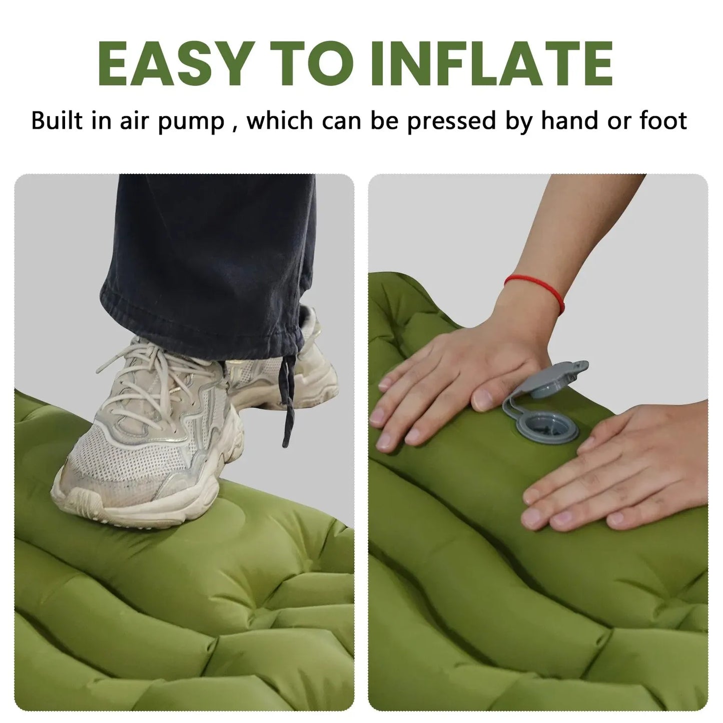 Thicken Inflatable Sleeping Pad | Built-in Pillow & Pump