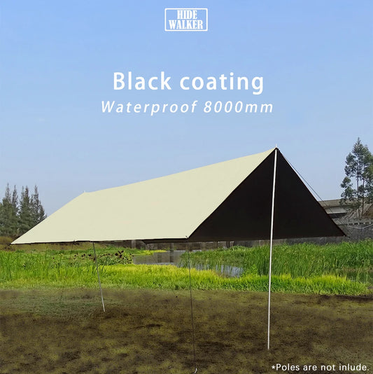 Black Coated Waterproof Camping Tarp | 99% UV Block Sun Shelter (3x3, 3x4, 3x5)