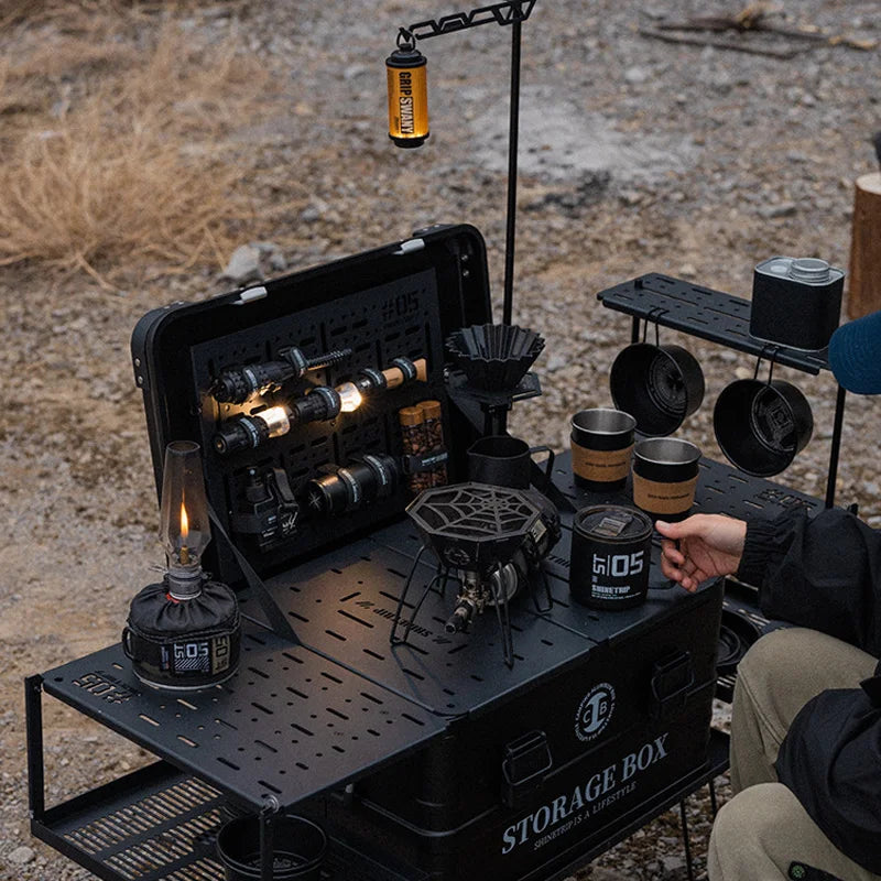 Multifunctional Modular Aluminum Camping Table & Storage Case