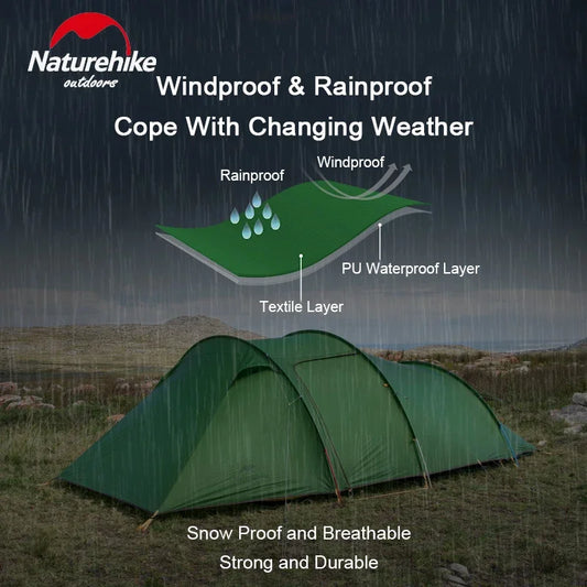 Ultralight Opalus Tunnel Double Tent | Camping Tent for 2-4 Persons