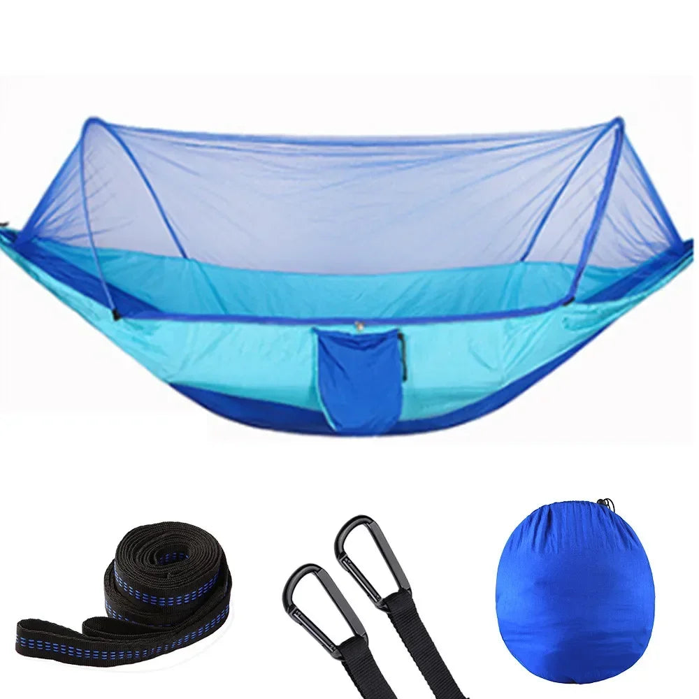 Pop-Up Portable Hammock with Mosquito Net | Lightweight Parachute Hammock