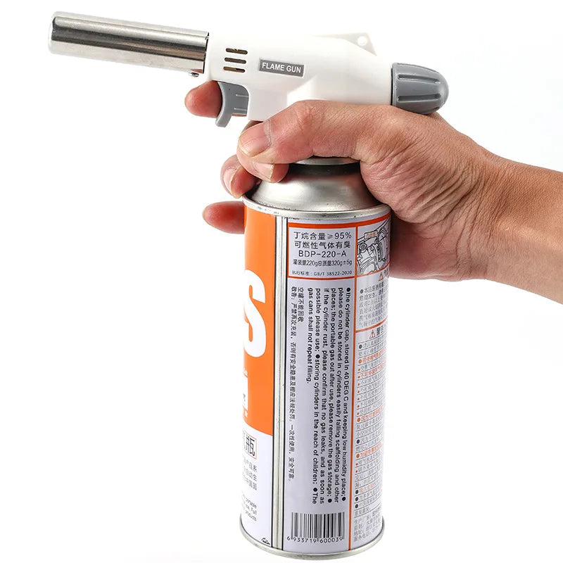 Portable Butane Gas Flame Torch | Auto-Ignition Cooking & BBQ Burner