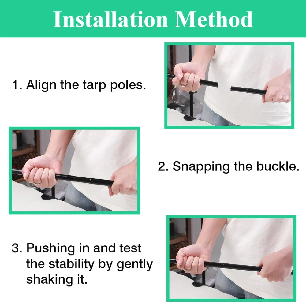 Adjustable Telescoping Steel Tent Poles | Galvanized Tarp & Shelter Rods