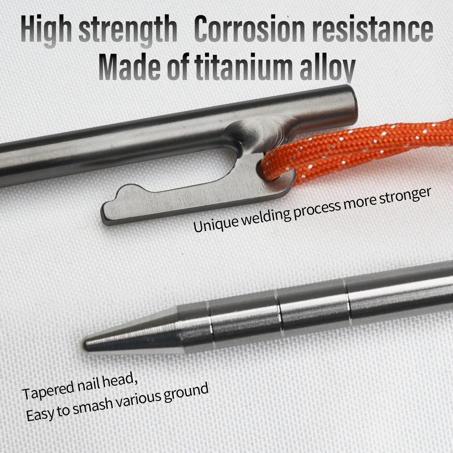 TiTo Titanium Alloy Tent Pegs | Ultralight Anti-bending Camping Stakes (20-40cm)