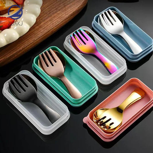 Mini Portable Stainless Steel Spoon Fork Set | Camping Cutlery