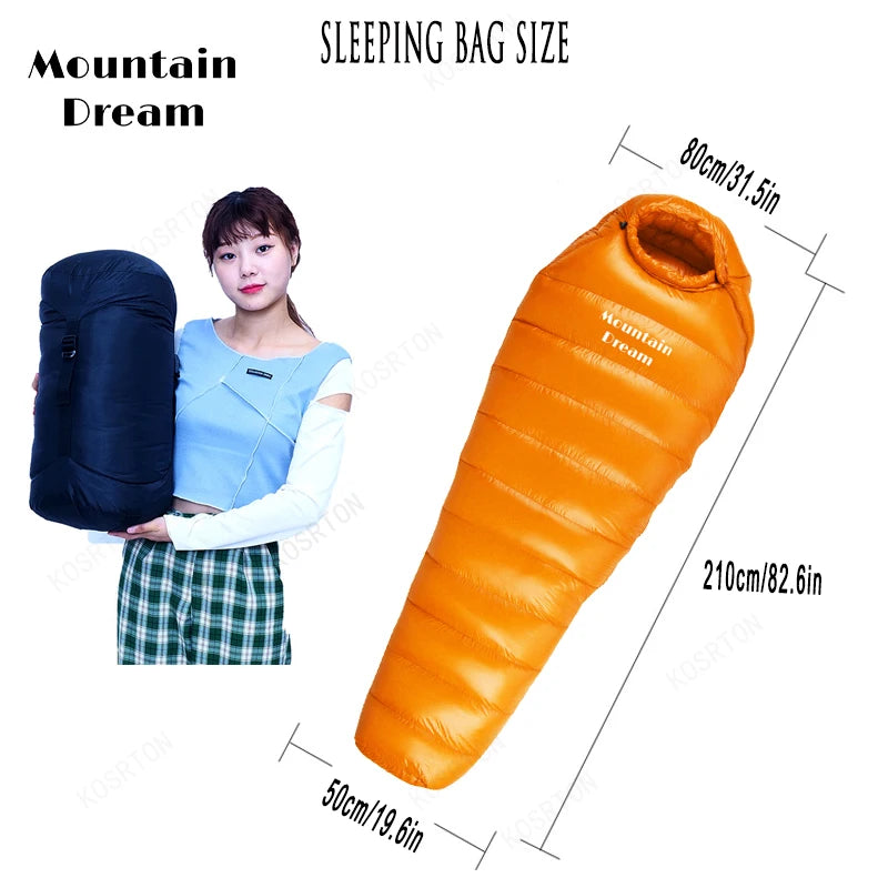 White Goose Down Mummy Sleeping Bag | Three Seasons