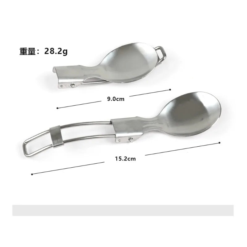 Stainless Steel Folding Tableware Set | 3-Piece Portable Camping Utensils