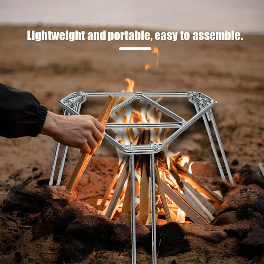 Campfire Rack Grill Grate Tripod Stand | Fireplace Cooking Cookware