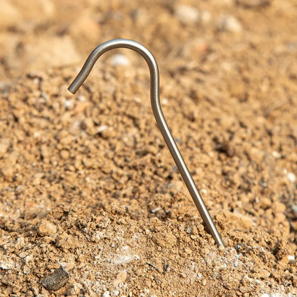 Ultralight Titanium Alloy Tent Pegs | 3.0*165mm Camping Stakes with Hook