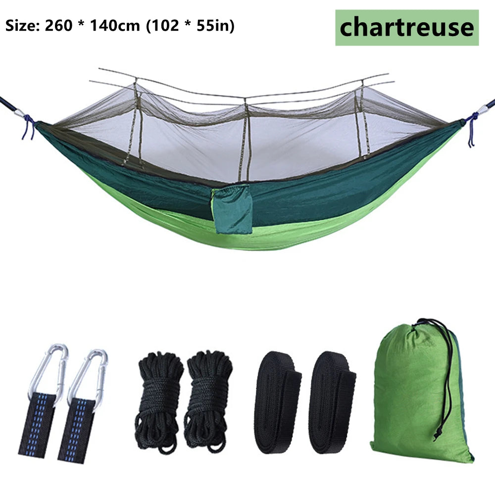 Portable Outdoor Double Hammock with Mosquito Net | Sleeping Hanging Hammock
