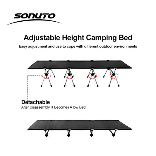 Military Camping Cot | Portable Folding Bed (210x80cm, 4kg Lightweight)
