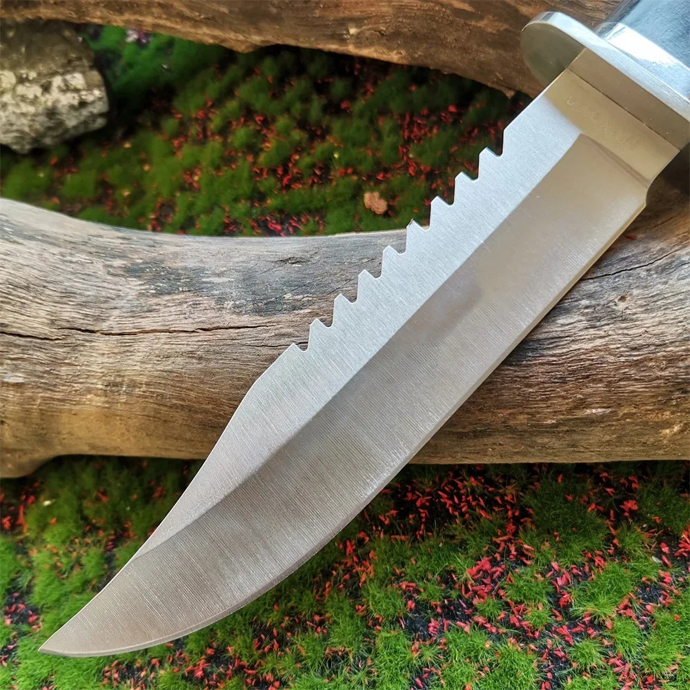 Tactical Fixed Blade Knife | 7Cr13Mov Steel Wood Handle