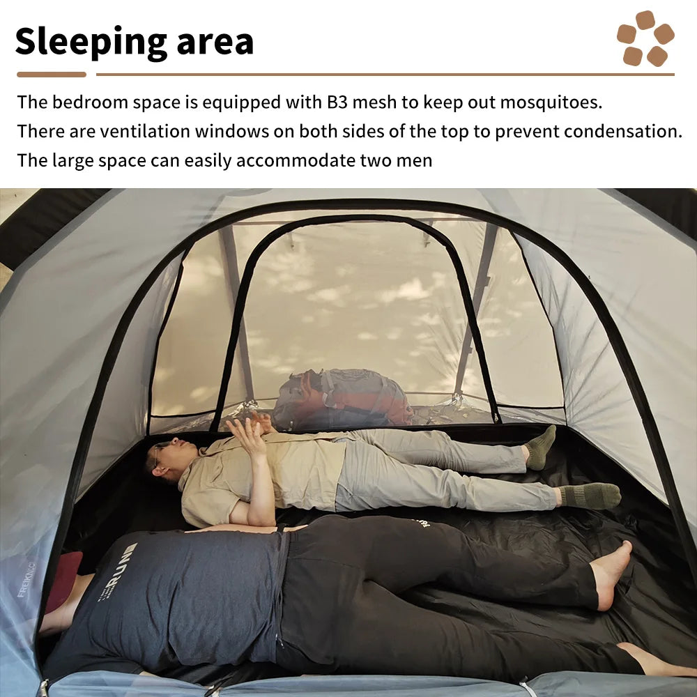 Waterproof Tunnel Dome Tent with Stove Jack & Snow Skirt (4 Season)