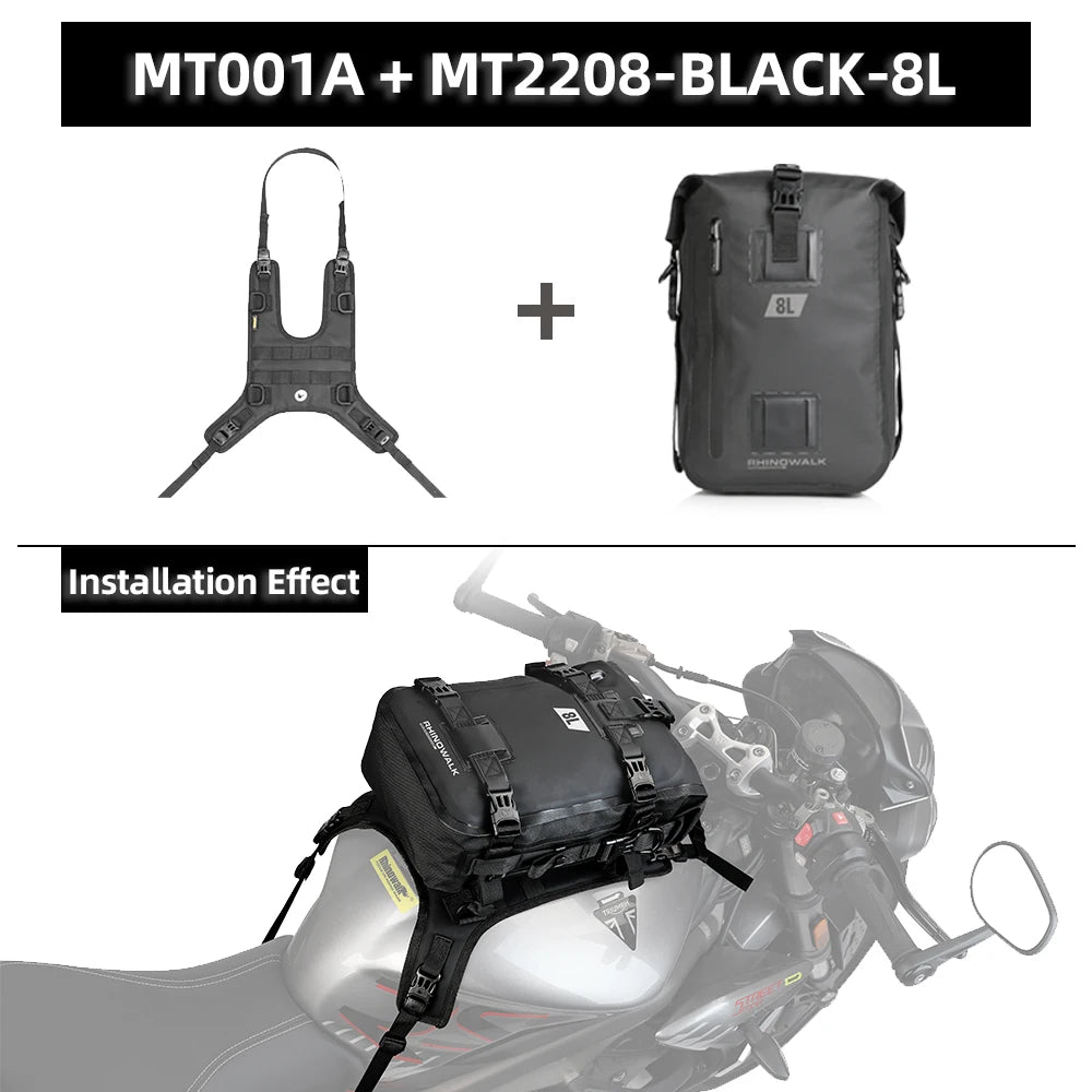 Rhinowalk Motorcycle Tank Bag | Waterproof 6L/8L/10L Front Bag & Backpack