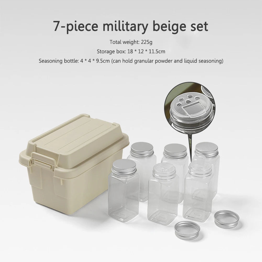 Portable Camping Seasoning Bottle Set | Sealing Oil Bottles & Storage Bag
