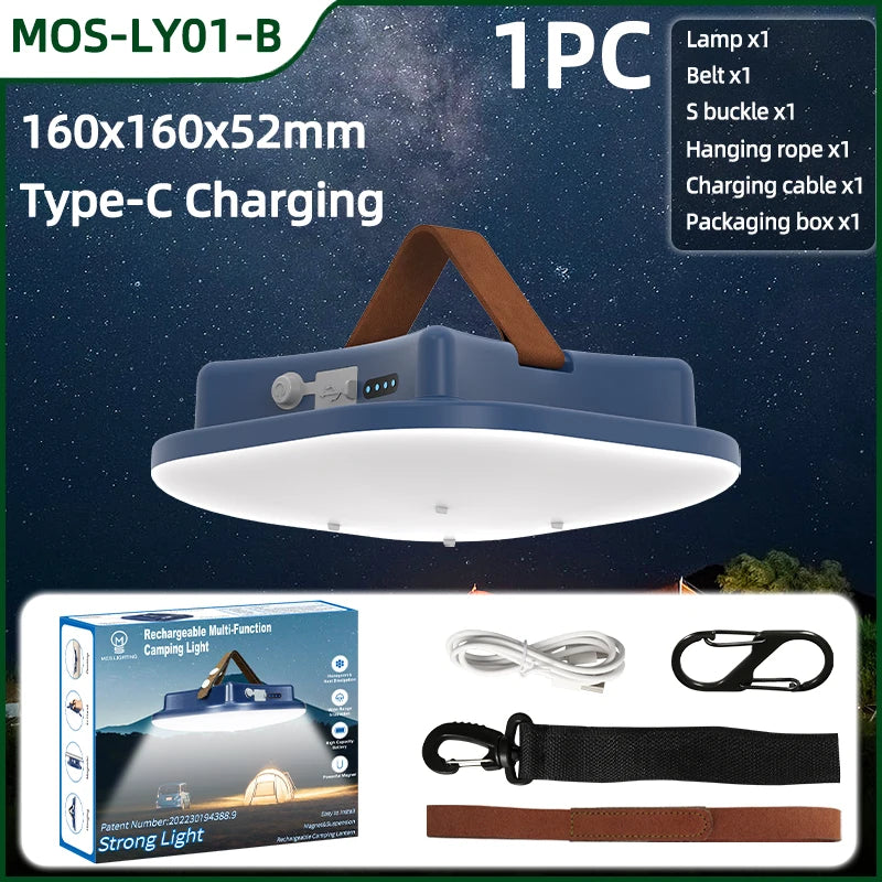Rechargeable Camping Lantern with Magnet & Zoom | Portable Tent Lamp & Work Light