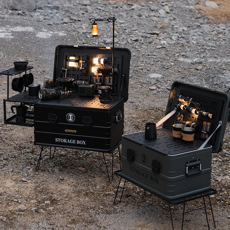 Multifunctional Modular Aluminum Camping Table & Storage Case