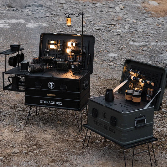Multifunctional Modular Aluminum Camping Table & Storage Case