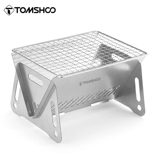 Portable Folding Stainless Steel Wood Stove | Camping BBQ Grill Plate