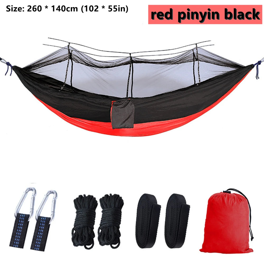 Portable Outdoor Double Hammock with Mosquito Net | Sleeping Hanging Hammock