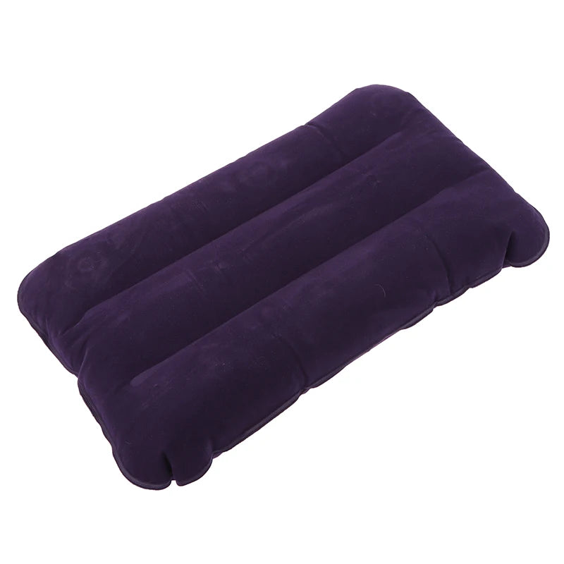 Portable Inflatable Flocking PVC Pillow | Travel Outdoor Head Rest