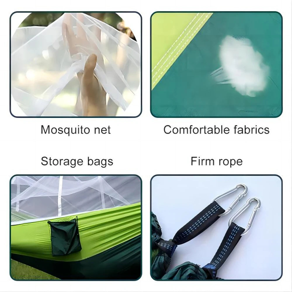 Portable Outdoor Double Hammock with Mosquito Net | Sleeping Hanging Hammock