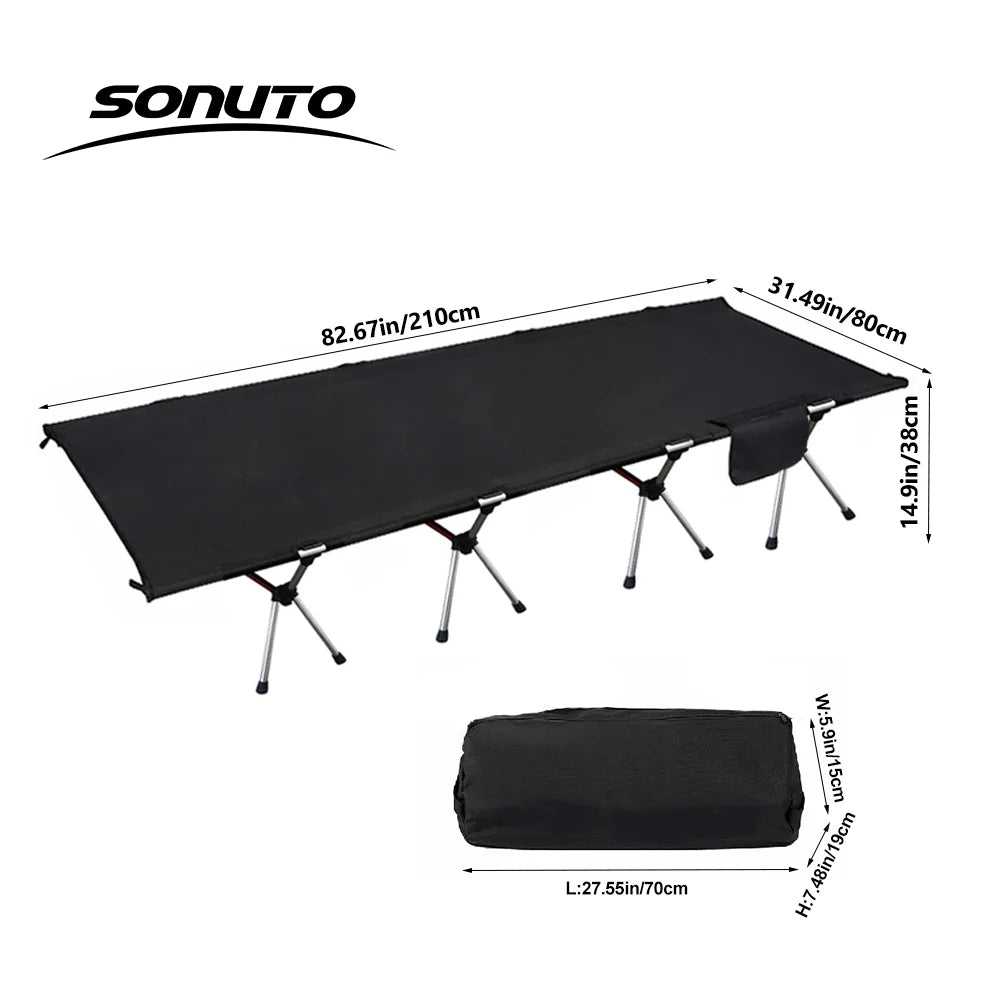 Military Camping Cot | Portable Folding Bed (210x80cm, 4kg Lightweight)