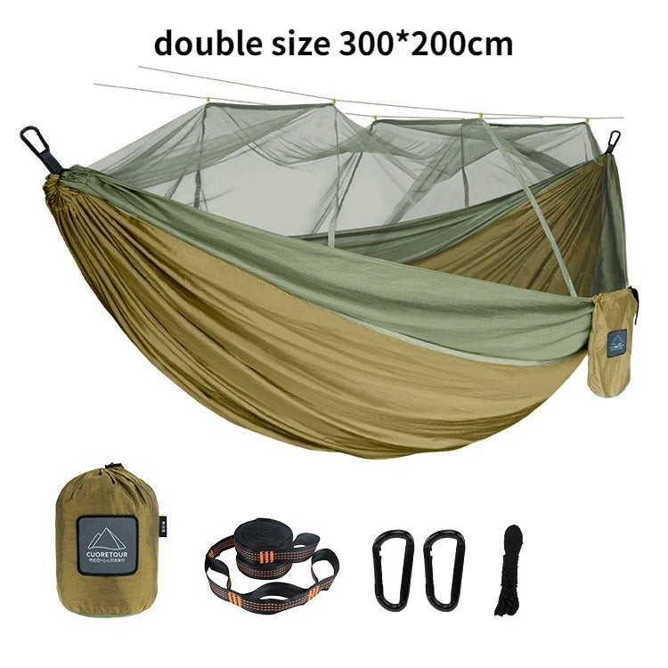 Portable Nylon Camping Hammock with Mosquito Net