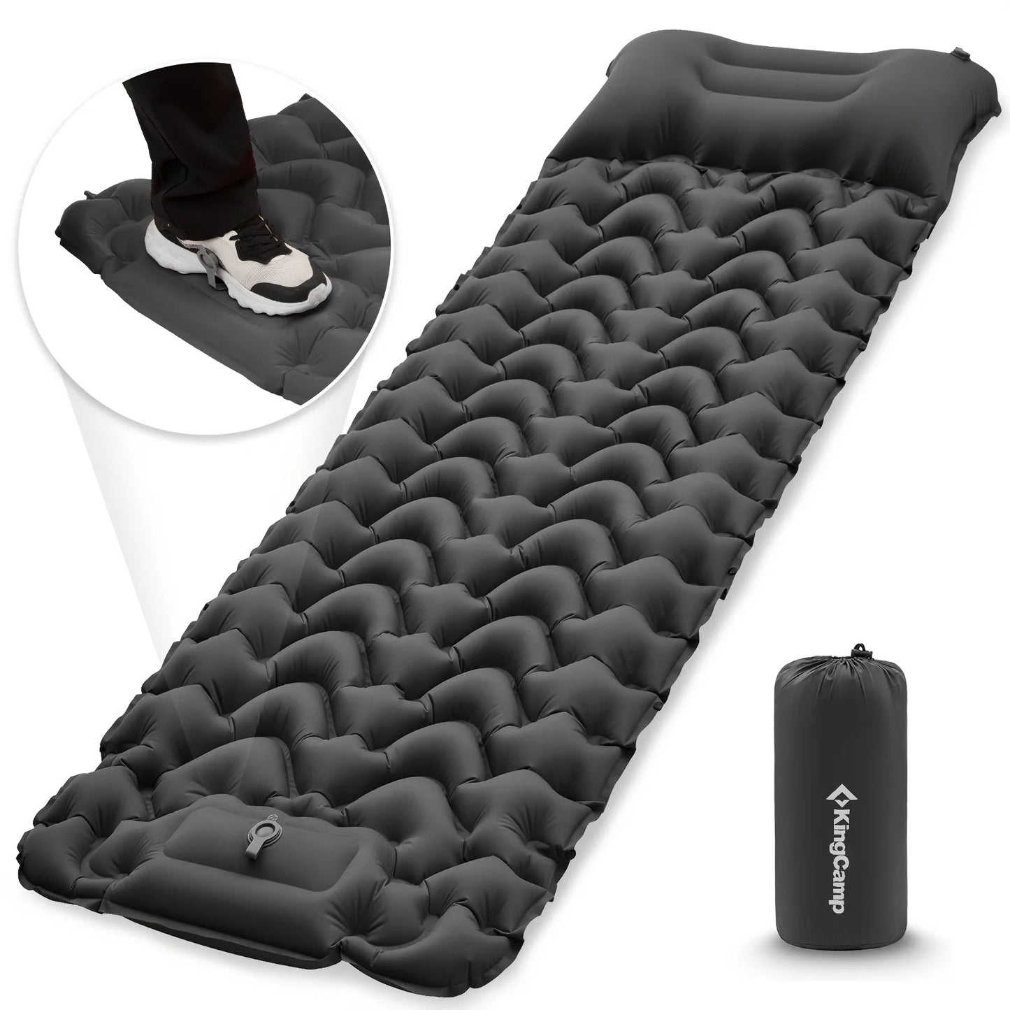 Self-Inflating Sleeping Pad | Ultralight Inflatable Mat with Built-in Foot Pump