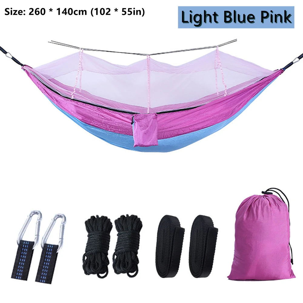 Portable Outdoor Double Hammock with Mosquito Net | Sleeping Hanging Hammock