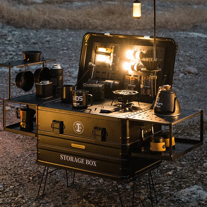 Multifunctional Modular Aluminum Camping Table & Storage Case