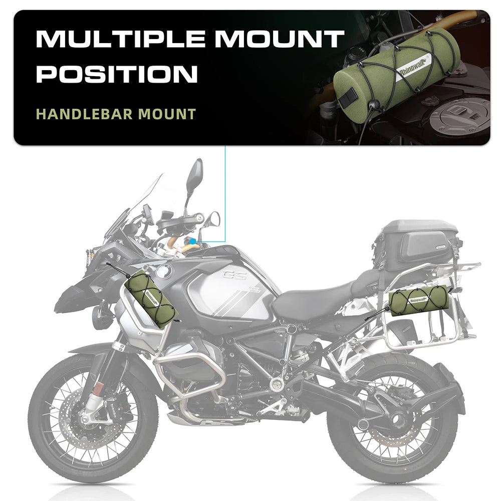 Motorcycle Frame Crash Bar Bag | Waterproof 1.9L Portable Saddlebag & Tool Kit