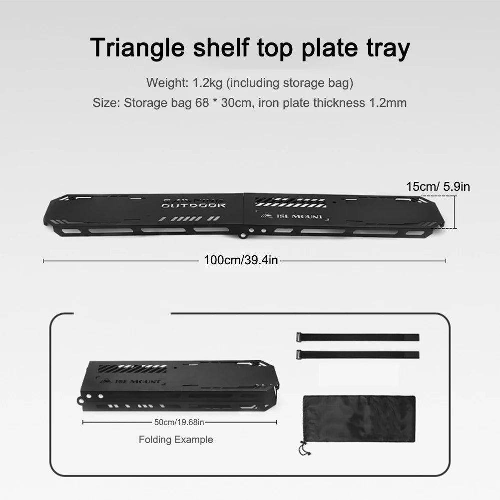Foldable Camping Hanger Tripod Top Plate | Portable Hanging Rack