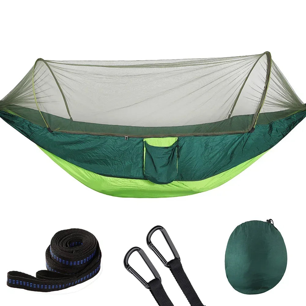 Pop-Up Portable Hammock with Mosquito Net | Lightweight Parachute Hammock
