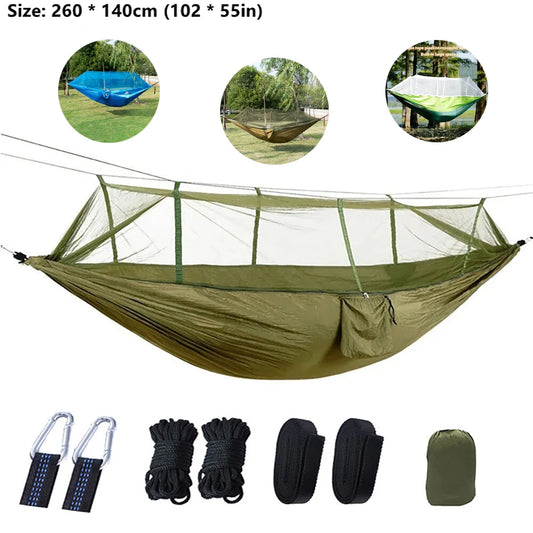 Portable Outdoor Double Hammock with Mosquito Net | Sleeping Hanging Hammock