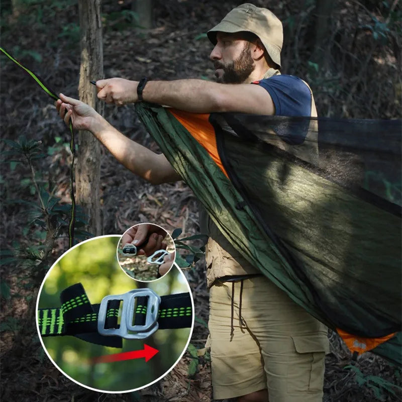 Portable Outdoor Quick Open Anti-Rollover Mosquito Net Hammock
