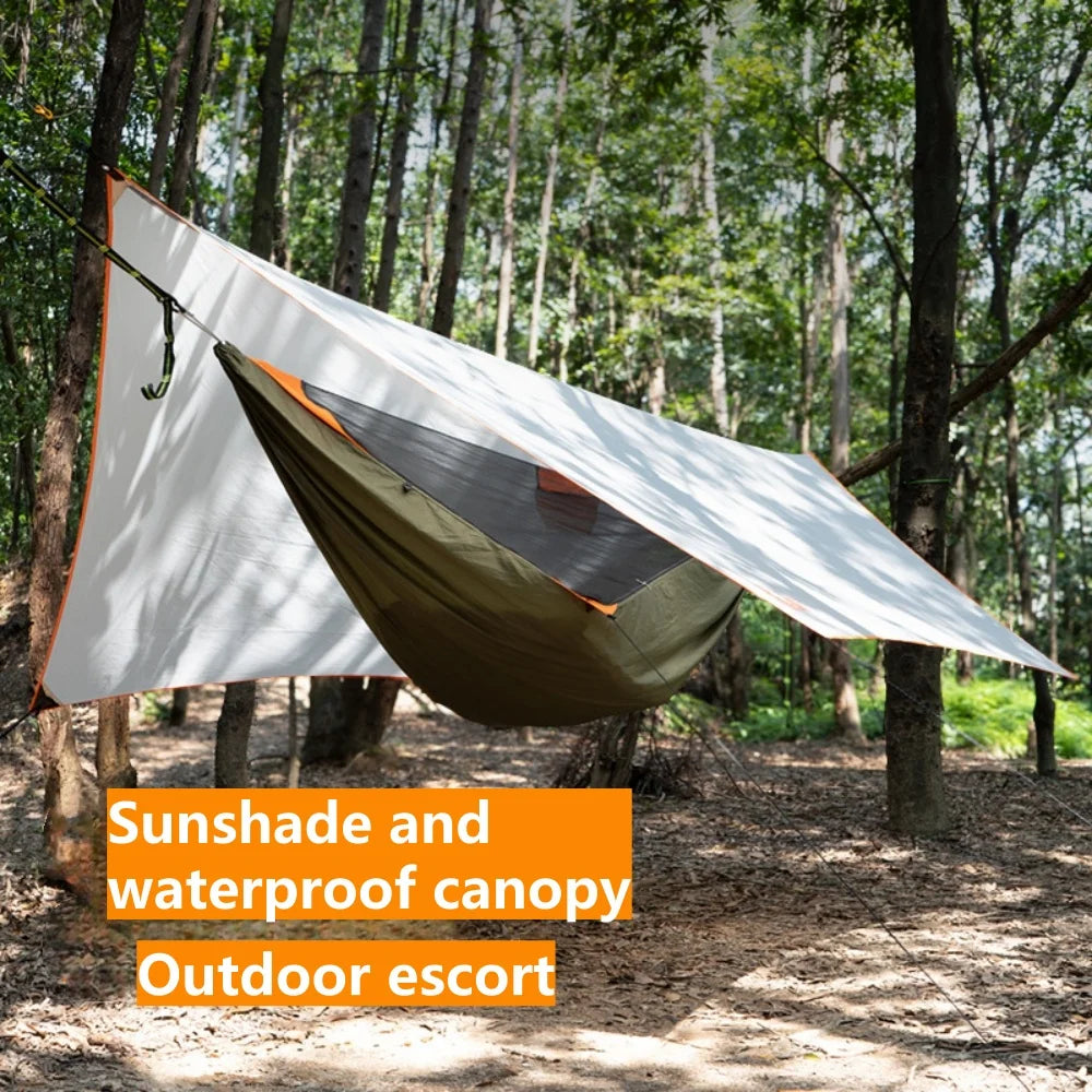 Camping Hammock With Mosquito Net & Awning Tent Canopy