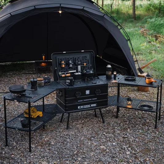 Multifunctional Modular Aluminum Camping Table & Storage Case