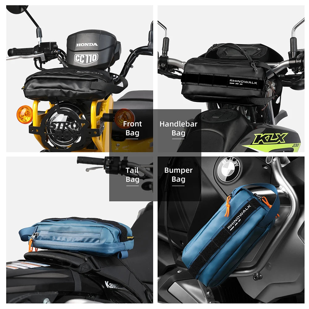 Motorcycle Front Handlebar Bag | 2.4L Motor Tank Bag & Multi-use Saddle Pack