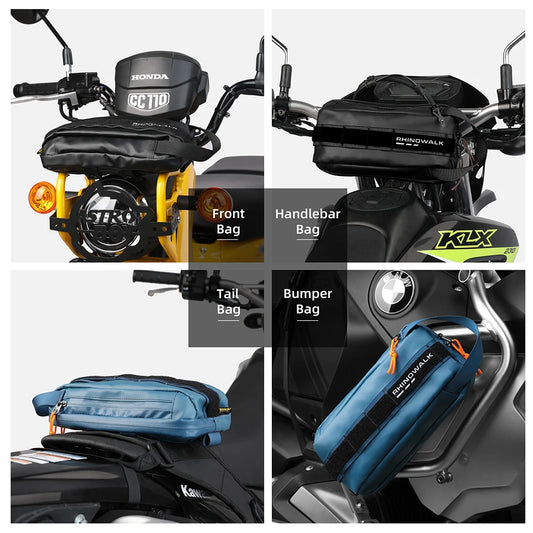 Motorcycle Front Handlebar Bag | 2.4L Motor Tank Bag & Multi-use Saddle Pack