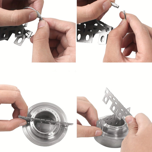 Ultralight Stainless Steel Alcohol Stove | Outdoor Camping Burner