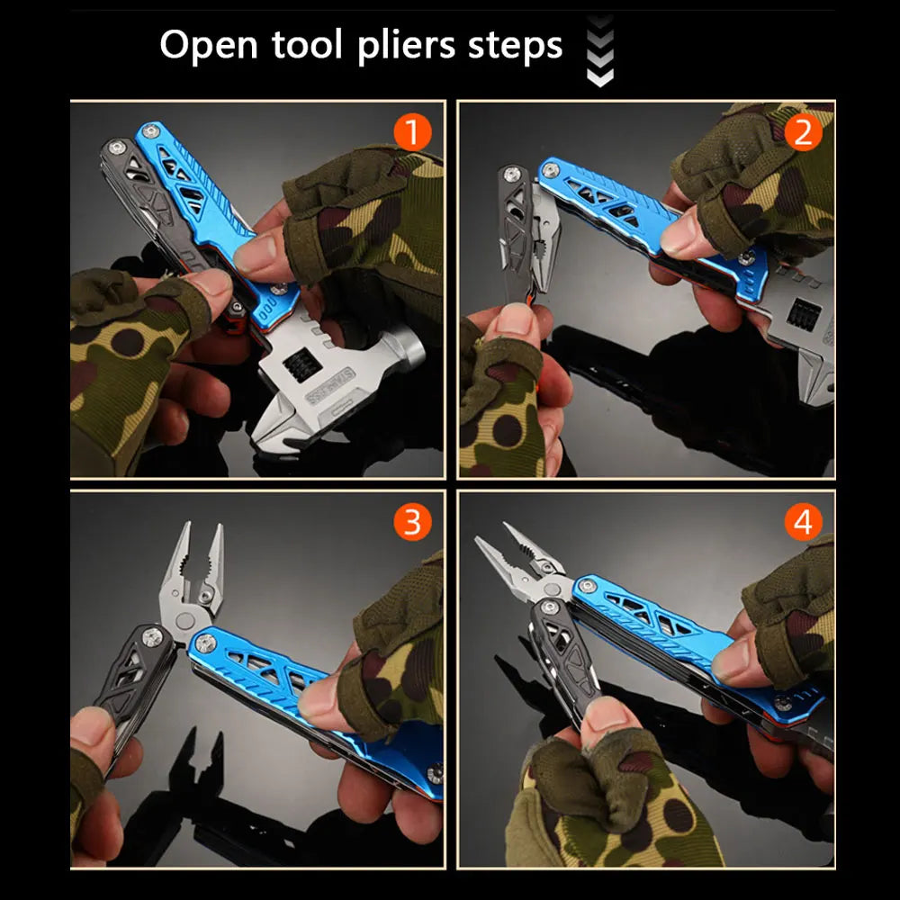 Multifunctional Folding Wrench Hammer Pliers | All-in-One Camping Tool